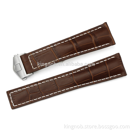 2016 Newest High Quality Handmade Calf Leather Watch Strap Deployment Buckle For TAG Watch Band